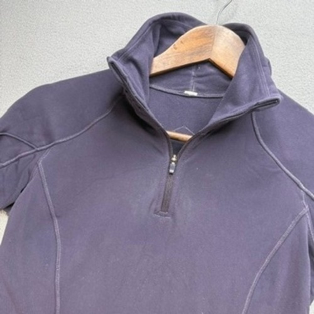 Lululemon Half Zip Pullover Running Top Slim Fit 4 Purple Thumbholes Reflective
